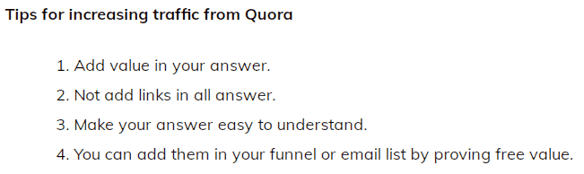 Tips for increasing traffic from Quora - GuideBlogging