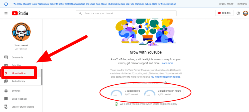 Monetization - Youtube