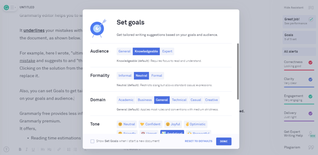 Grammarly-Goals