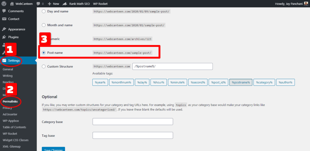 Permalink Settings