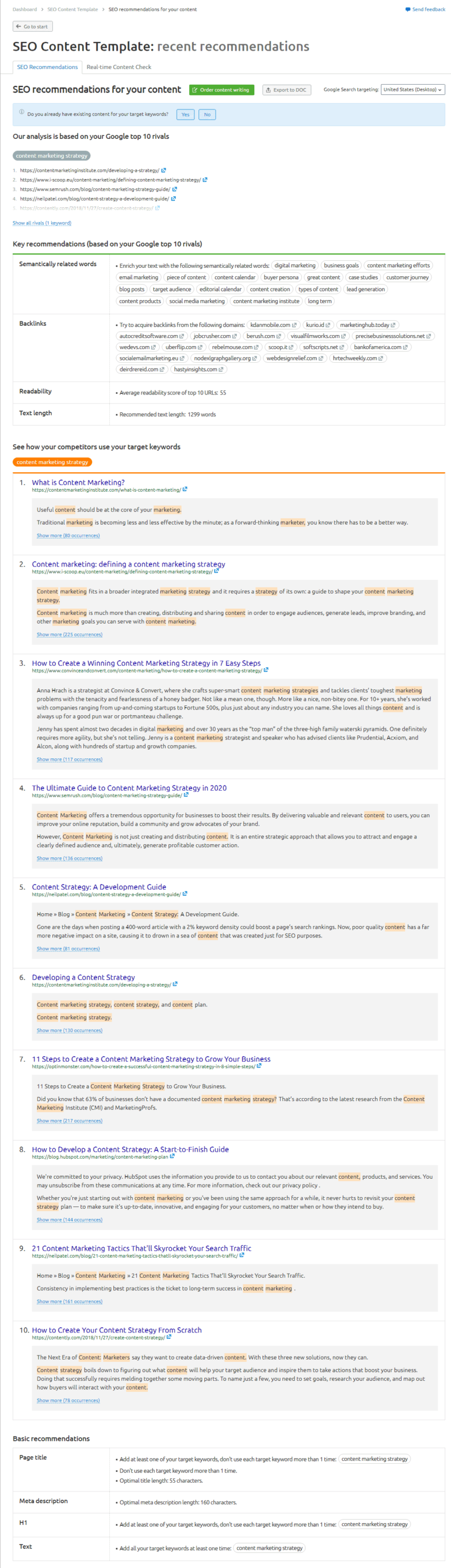 semrush content marketing toolkit lessons